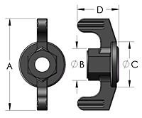 Wing Nut Line Drawing